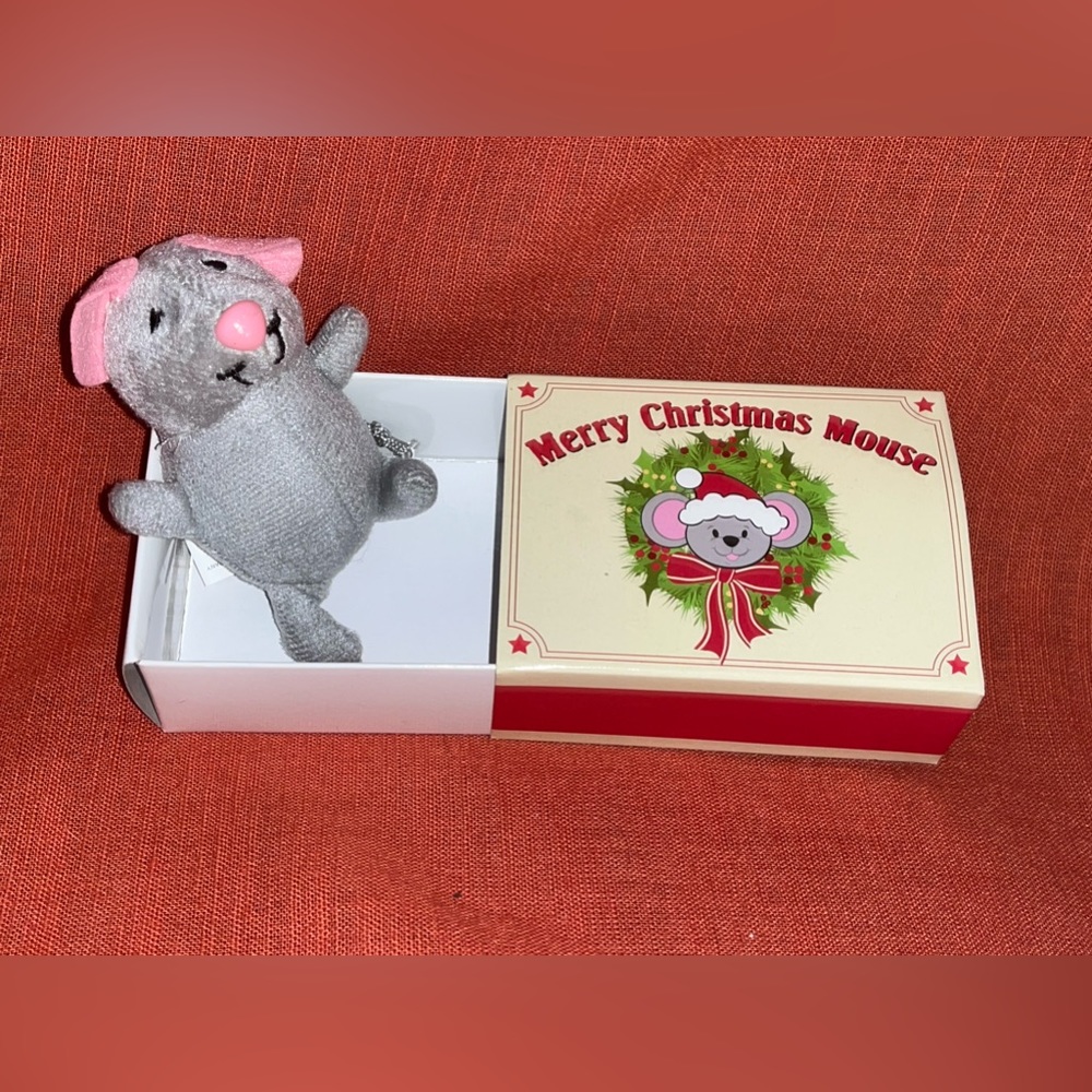 Merry Christmas Mouse Matchbox home NEW